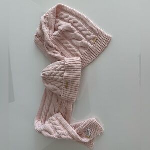 Michael Kors Braided Light pink Scarf and Hat Set